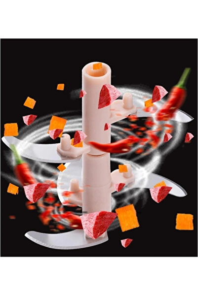 Ercazzo Stainless Fruit and Vegetable Chopper with 5 Blades - Hand Rondo with String and Rope Pull