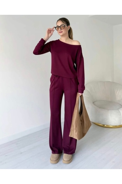 Tarzımızbir Kayık yaka modal kumaş eşofman takım