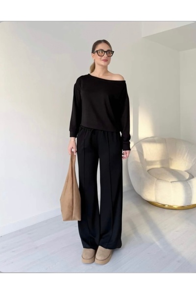 Tarzımızbir Kayık yaka modal kumaş eşofman takım