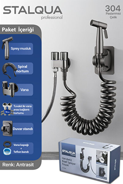 STALQUA El Tipi Banyo Bide Bataryası Basınçlı Püskürtücü Taharet Musluğu Kloz...