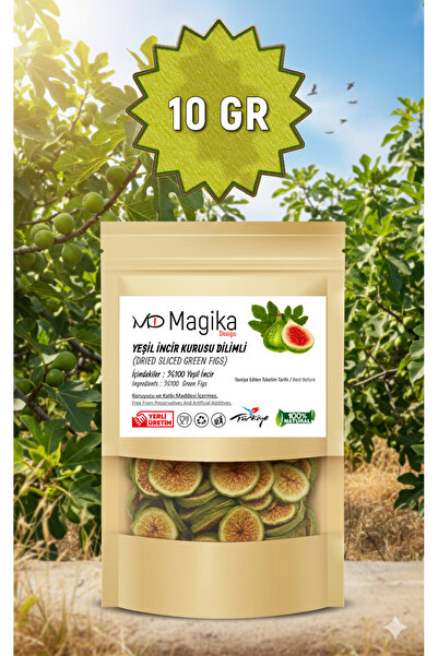 Magika Design 10 GR Kurutulmuş Yeşil İncir Cips, Yerli, Taze, Temiz Üretim, K...