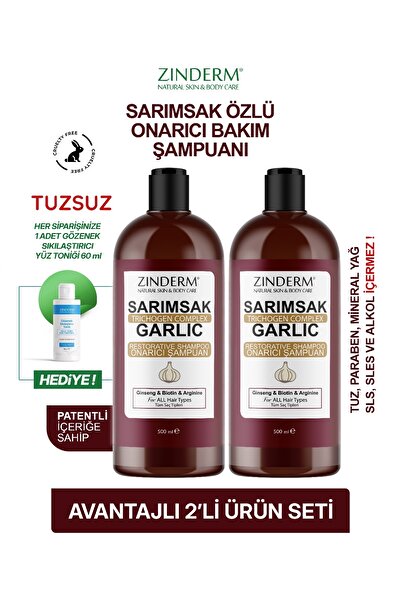 zinderm Trichogen Complex Güçlendirici TUZSUZ Sarımsaklı Şampuan | Dökülme Ka...