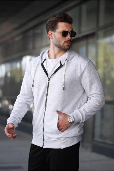 Madmext Φούτερ με φερμουάρ Karmelange 6161