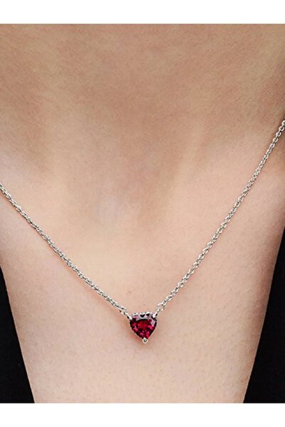 Pandora Işıltılı Kırmızı Kalp Kolye