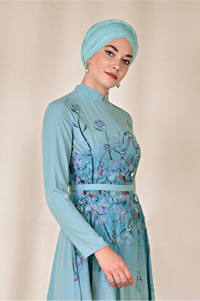 Alvina Floral Patterned Waist Belly Dress 4144