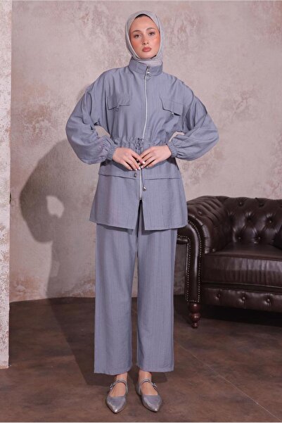 TRENDTESETTÜR Women's Gray Beli Soot Trousers Suit (t 3374)