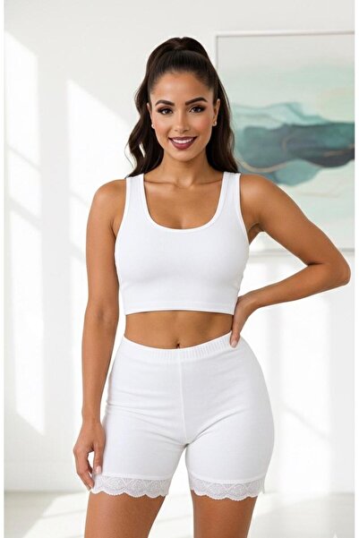 Roft & Pink 6-пари жіночих шортів з високою талією, з мереживом на колінах, 100% бавовна