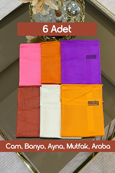 MUSKY 6'lı Mikrofiber Temizlik Bezi | Sihirli Bez | 6'lı Paket | Cam,Vitrin,Mutfak,Araba 40*60cm