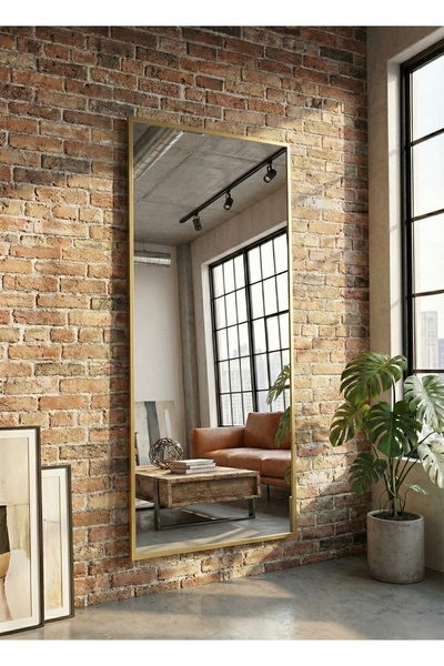 Marsah Home Oglinda de perete dreptunghiulara 180x70 Cm Auriu