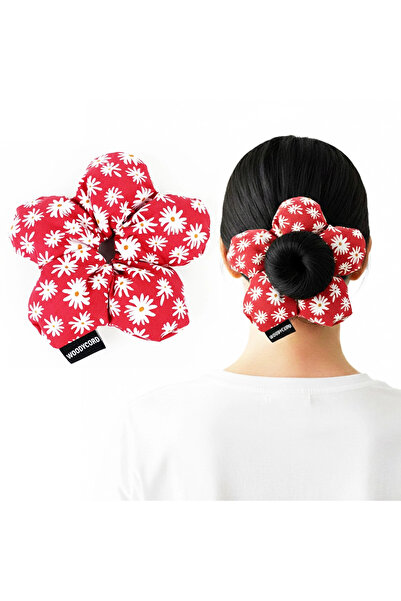 woodycord Scrunchie cu margarete umflate umplute cu fibre realizate manual