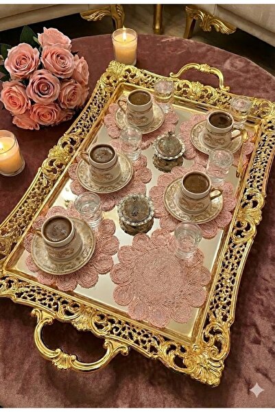 Çt Çeyizci Tekstil Sunumluk Peçete, Kokteyl Peçetesi, Kahve Yanı Sunumluk, Bardak Altlığı 6 Adet Sunum Peçetesi