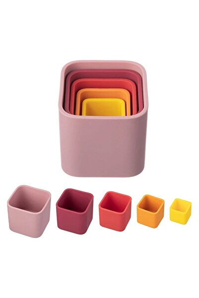 Pitikot Set 6 Cuburi de Stivuit Montessori Pitikot® – Cuburi Încăpătoare din Silicon, pentru Dezvoltare