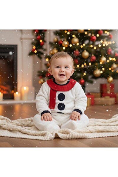 Evitle Unisex Ekru Welsoft Kardan Adam Kostüm Tulum 9-12 AY