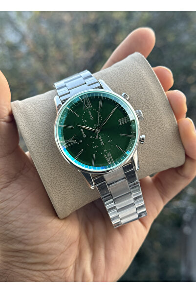 Tulpar Premium Series Green Dial Steel Band Men's Wristwatch