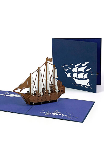 ruh بطاقة سفينة شراعية ثلاثية الأبعاد