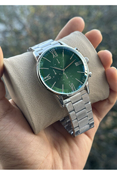 Tulpar Premium Series Green Dial Steel Band Men's Wristwatch