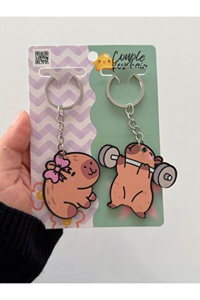 Planet Butik Capybara Couple 2-Pack Keychain