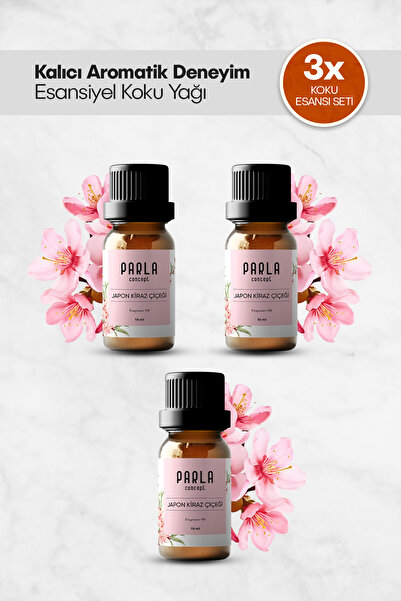 Parla Concept Çamaşır Yün Kurutma Topu Koku Seti - 10 ml - 3 Adet Japon Kiraz...