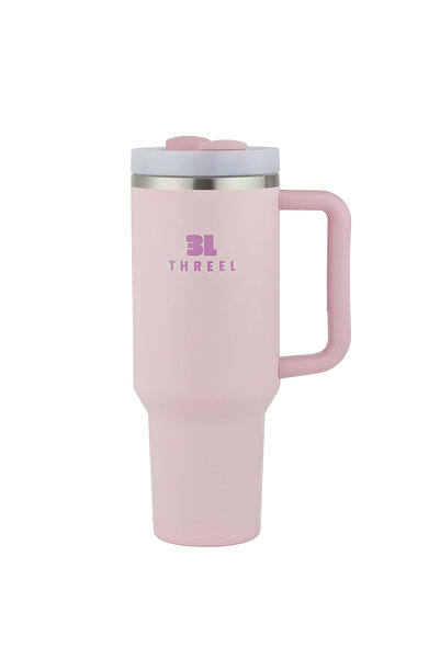 Generic 3L 1.18L Tumbler Stainless Steel Vacuum Insulated Bottle, Coffee Tumbler with Lid & Straw (Pink)