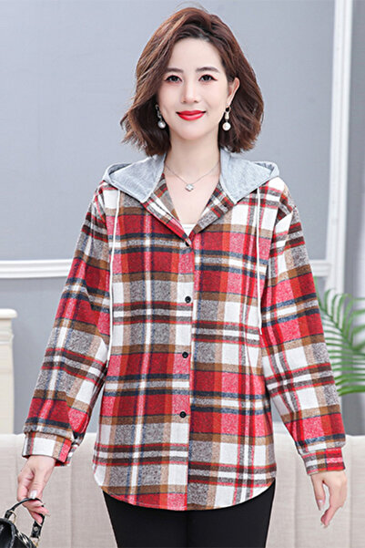 dorbe Cozy Plaid Pattern String Closure Women Hooded Jacket