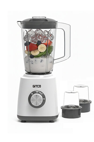 GITCO 3-in-1 Countertop Blender 500W, 1.5L, White/Grey