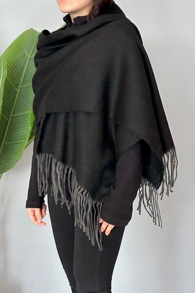 REMSA Κασκόλ Φουντούλα Μπουκλ 45Χ200 cm 1285 Μαύρο