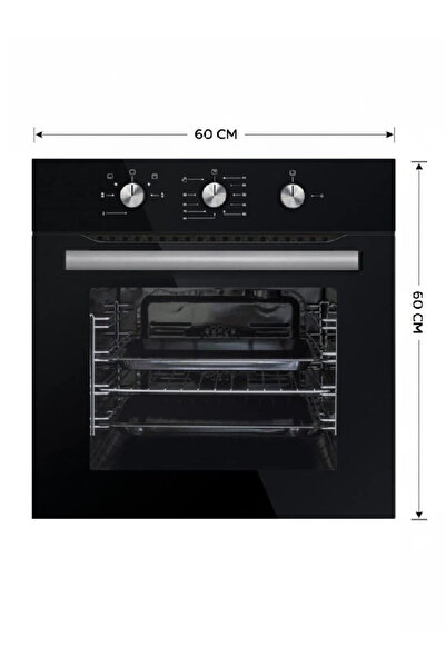KUMTEL Built-in Electric Oven - 60cm - 8 Functions - Black - A68-SF3-MT-BLACK