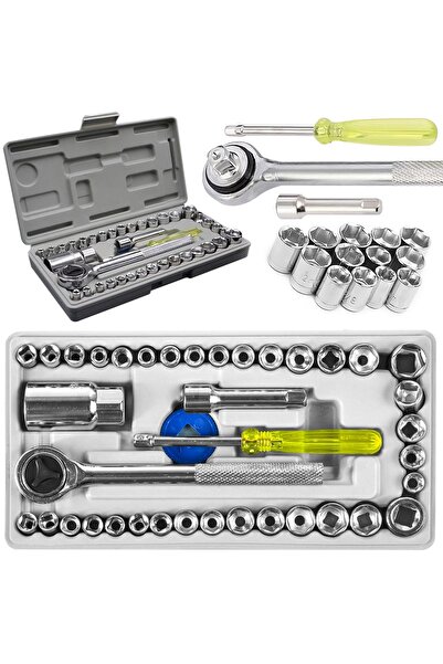 PORKY 40 Piece Tubular Wrench Set, Cr-V, With Compact Case