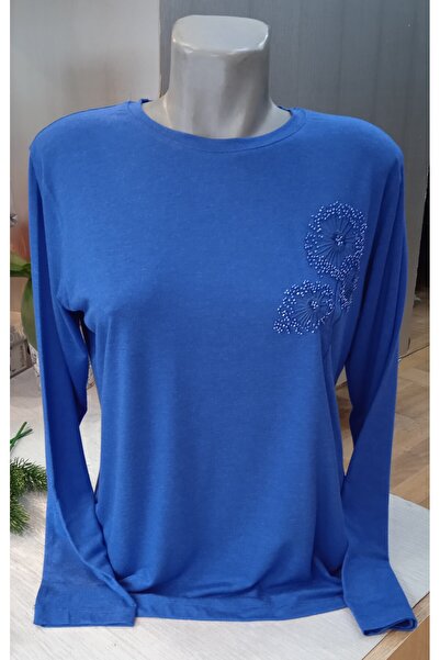 Sistas Saks Rengi Boncuk Detaylı Bluz