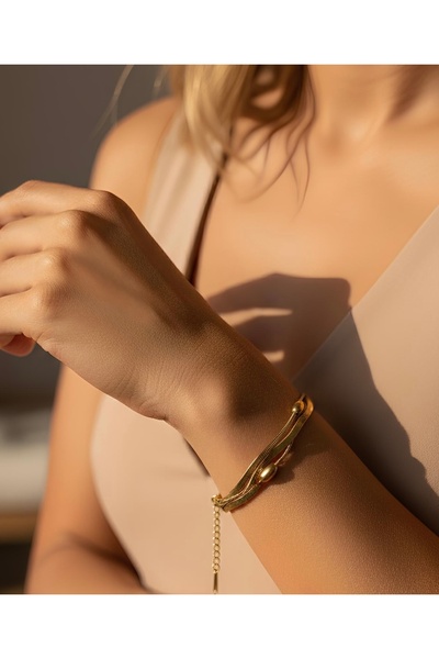 İNN JEWELLERY سوار فولاذي مضاد للحساسية ومضاد للتلطيخ مع شكل دوريكا (ضمان المستورد لمدة عامين)