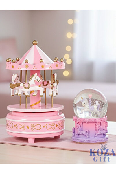 keyfisepet en keyifli sepet Atlı Karınca Unicorn Işıklı Kar Küresi Ve Müzik Kutusu