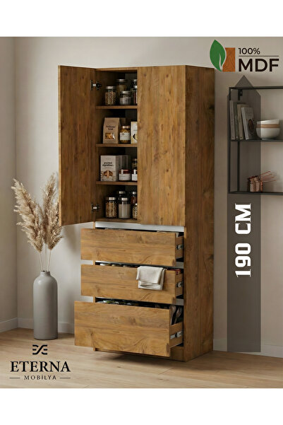 Eterna Mobilya Çekmeceli Çok Amaçlı Dolap | Mutfak Dolabı | Kiler Dolabı | Er...