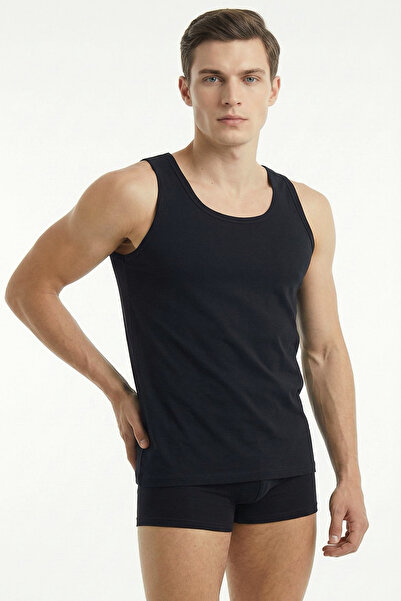 TURAY Premium Soft Basic 100% Cotton Combed Black Men's Undershirt 6-Pack