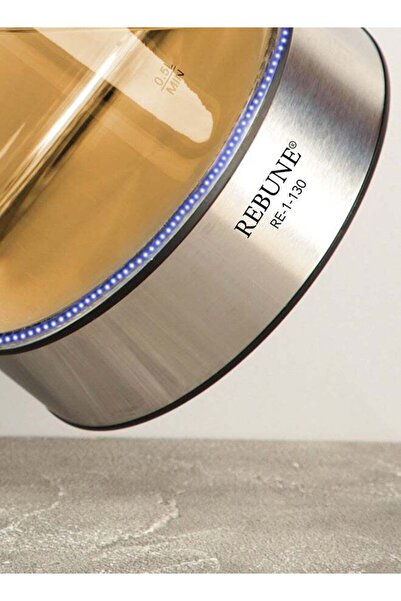 rebune Electric Kettle with Light 1.7 Liter 2200 Watt RE-1-130 Gray (Pack of 2 Kettles)