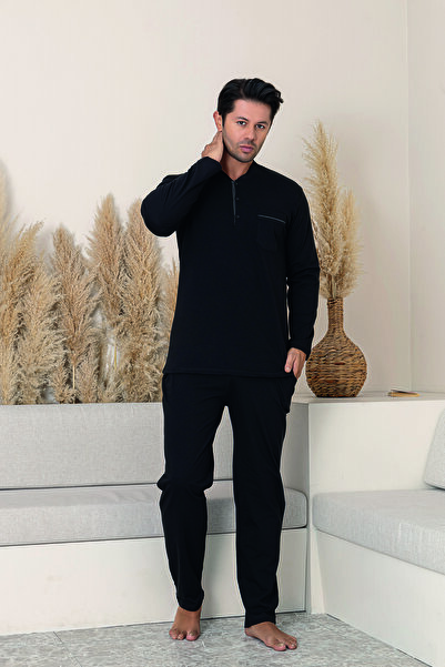 FORMO Men's 100% Organic Natural Cotton High Quality Button down Long Sleeve Pajama Set