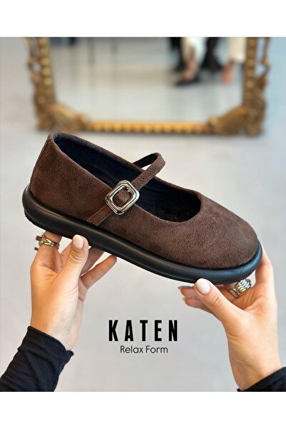 Zuum Γυναικεία παπούτσια Katen Daily Mary Jane - Καφέ σουέντ