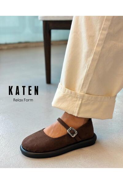 Zuum Γυναικεία παπούτσια Katen Daily Mary Jane - Καφέ σουέντ