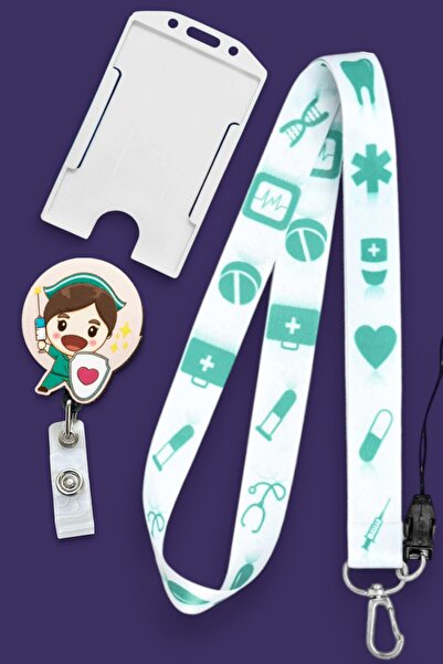 MİLLENEX Hemşire Sağlık Yaka Kartı Boyun Askı İpi 3 lü Set Boyun İpi Yoyo Dik...