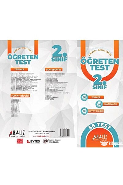 Analiz Yayınları 2.sınıf Kurumsal Yaprak Test 56 Adet -