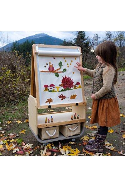 BanaSuper Tablă de desen pentru copii cu două fețe – tablă magnetică cu cretă...