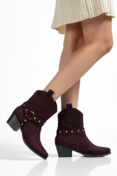 MS SUGAR SHOES Western Cowboy Γυναικείες Κεντημένες Κοντές Μπότες με λεπτομέρεια Troc