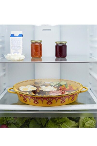 Generic Breakfast tray with lid and serving bowls / yellow