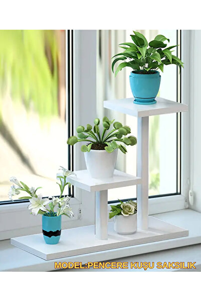 KL HOME PENCERE KUŞU MODEL-METAL ÇİÇEK SAKSI STAND -Oturma Odası Balkon Iç Me...
