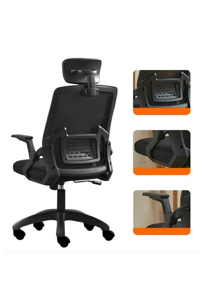 ROHS Adjustable Office or Gaming Ergonomic Chair in black with 2D adjustable headrest