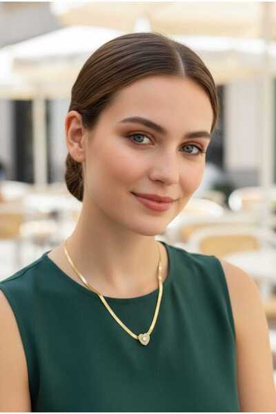 SONES قلادة من الفولاذ الإيطالي على شكل قلب A095-1