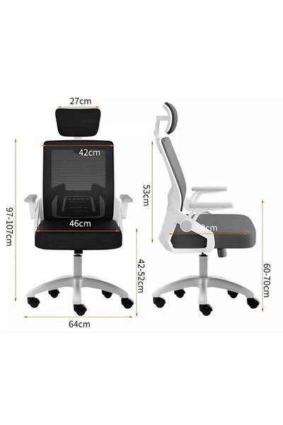 ROHS Adjustable Office or Gaming Ergonomic Chair in black with 2D adjustable headrest