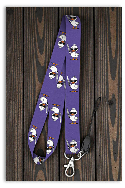 Mia Aurora Bıçaklı Ördek Desenli Boyun Askı İpi Telefon Askısı Anahtarlık Kim...