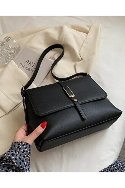 Marvelis حقيبة يد وكتف نسائية من ELENA بغطاء مغناطيسي أسود