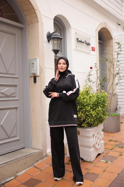 Wovi Moda Σετ αθλητικής φόρμας με κουμπιά - Σετ κάτω και επάνω