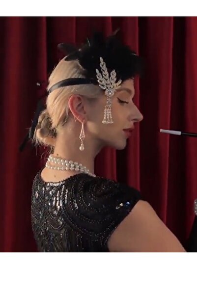 GlassySKY عصابة شعر أنيقة على طراز فلابر من عشرينيات القرن الماضي، تاج لحفلات الزفاف والخطوبة وحفلات الكوكتيل وأعياد الميلاد